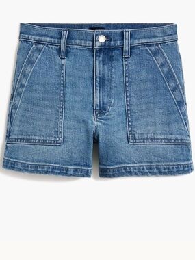 J. Crew Patch-Pocket Utility Denim Shorts - Medium Blue